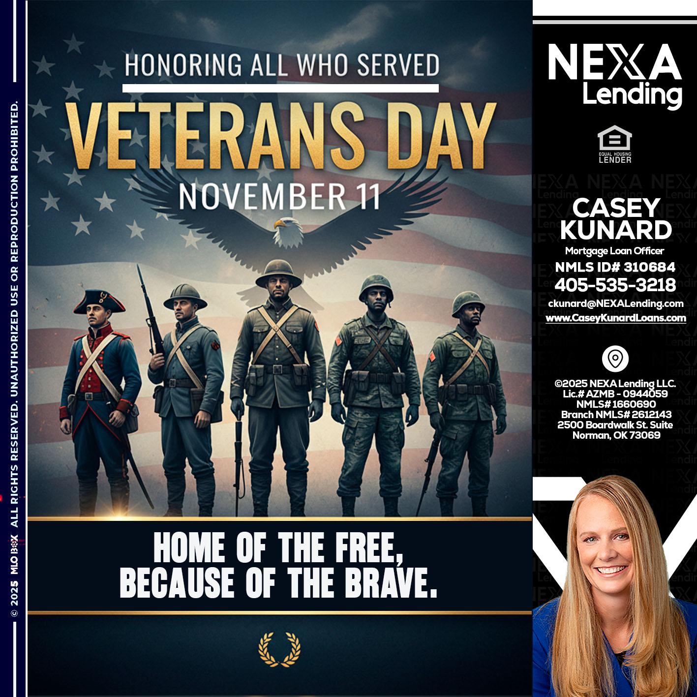 Veterans Day - Casey Kunard -Mortgage Loan Officer
