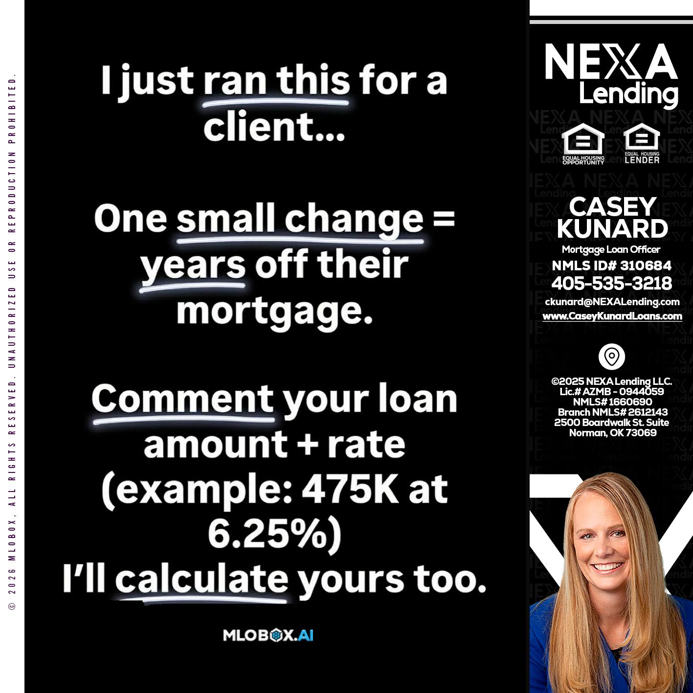 I JUST RAN - Casey Kunard -Mortgage Loan Officer