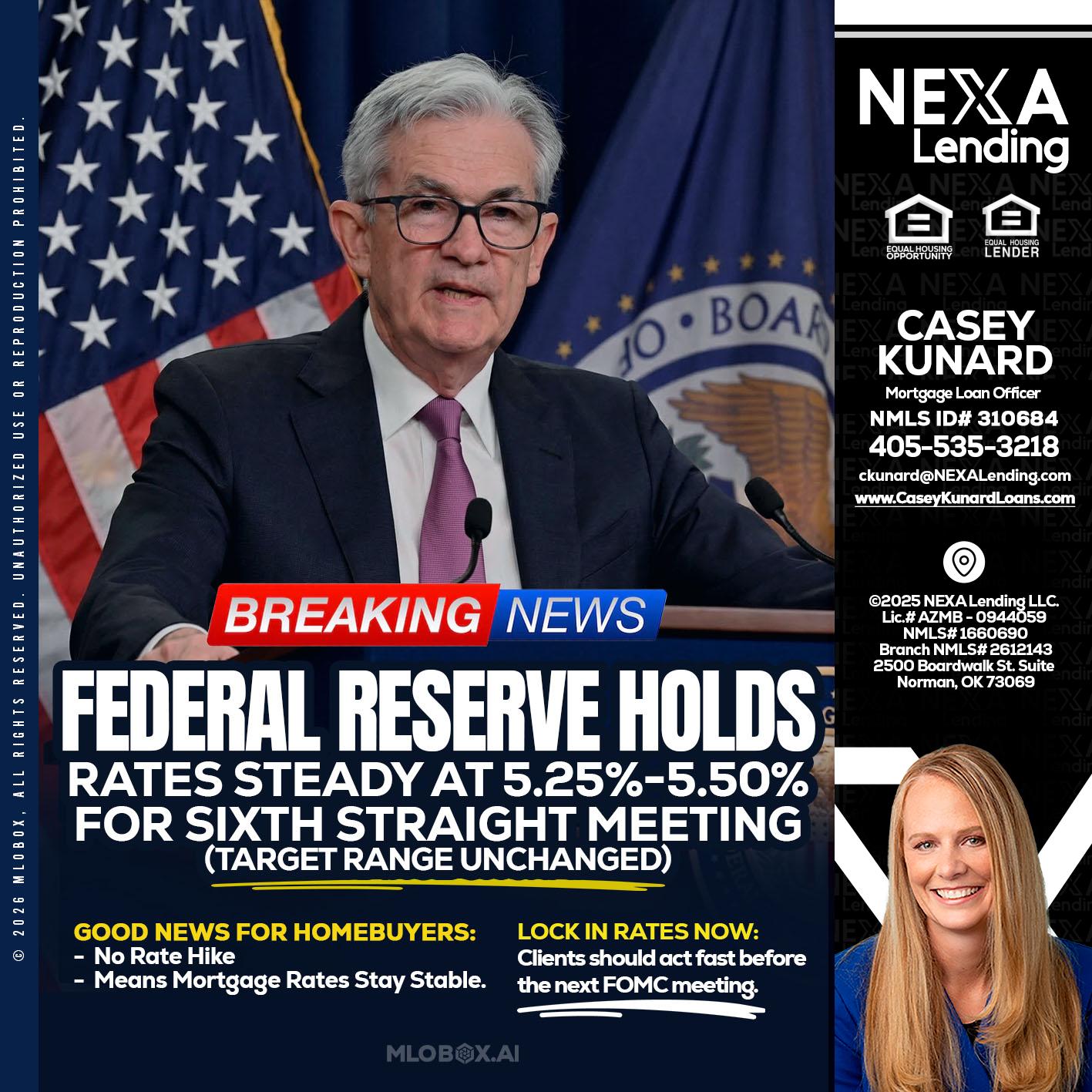 federal reserve - Casey Kunard -Mortgage Loan Officer