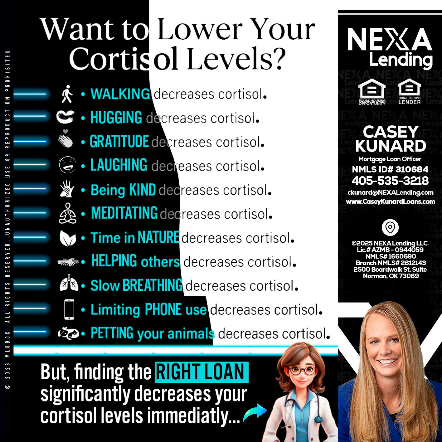 Want to lower Your Cortisol Levels? - Casey Kunard -Mortgage Loan Officer