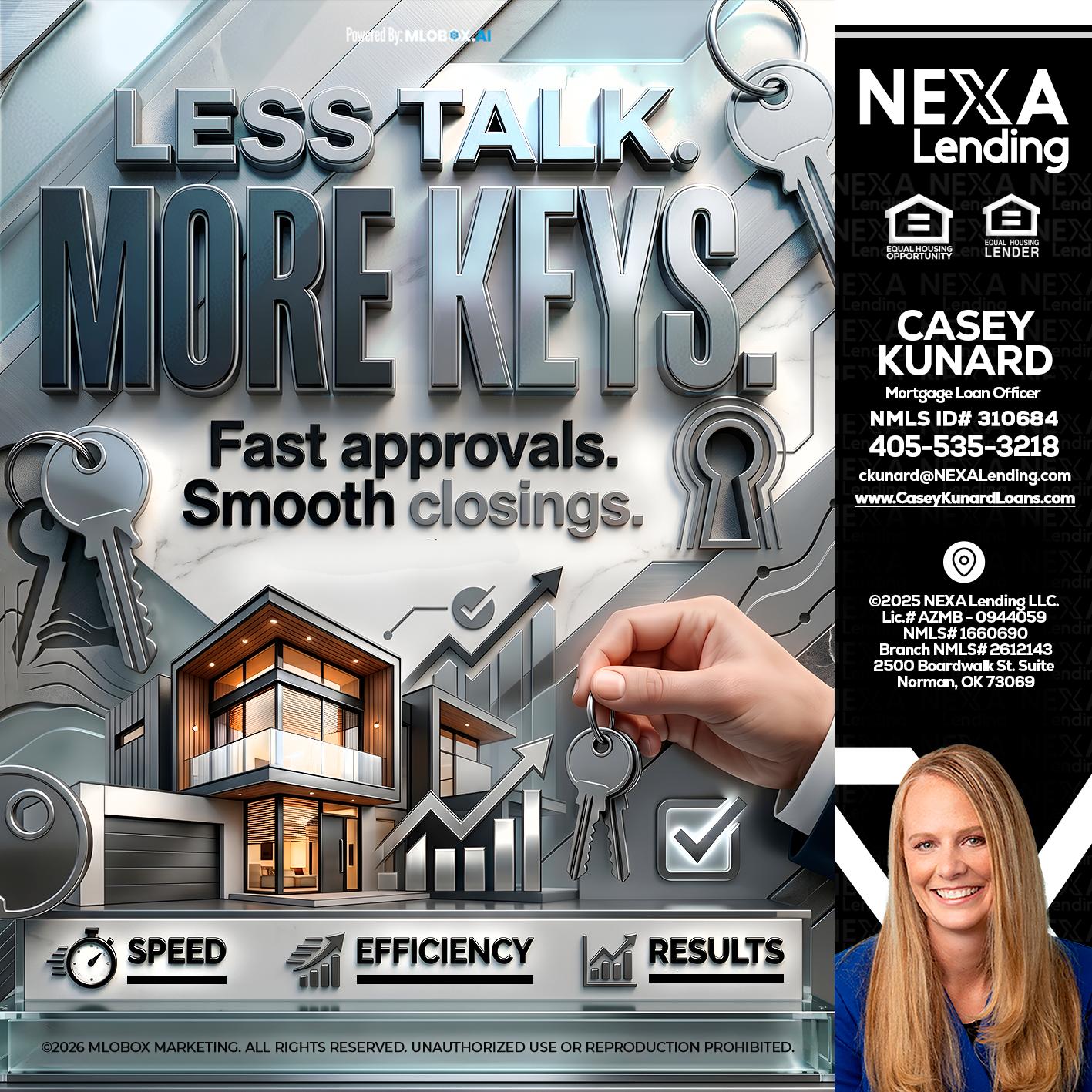 LESS TALK, MORE KEYS! - Casey Kunard -Mortgage Loan Officer