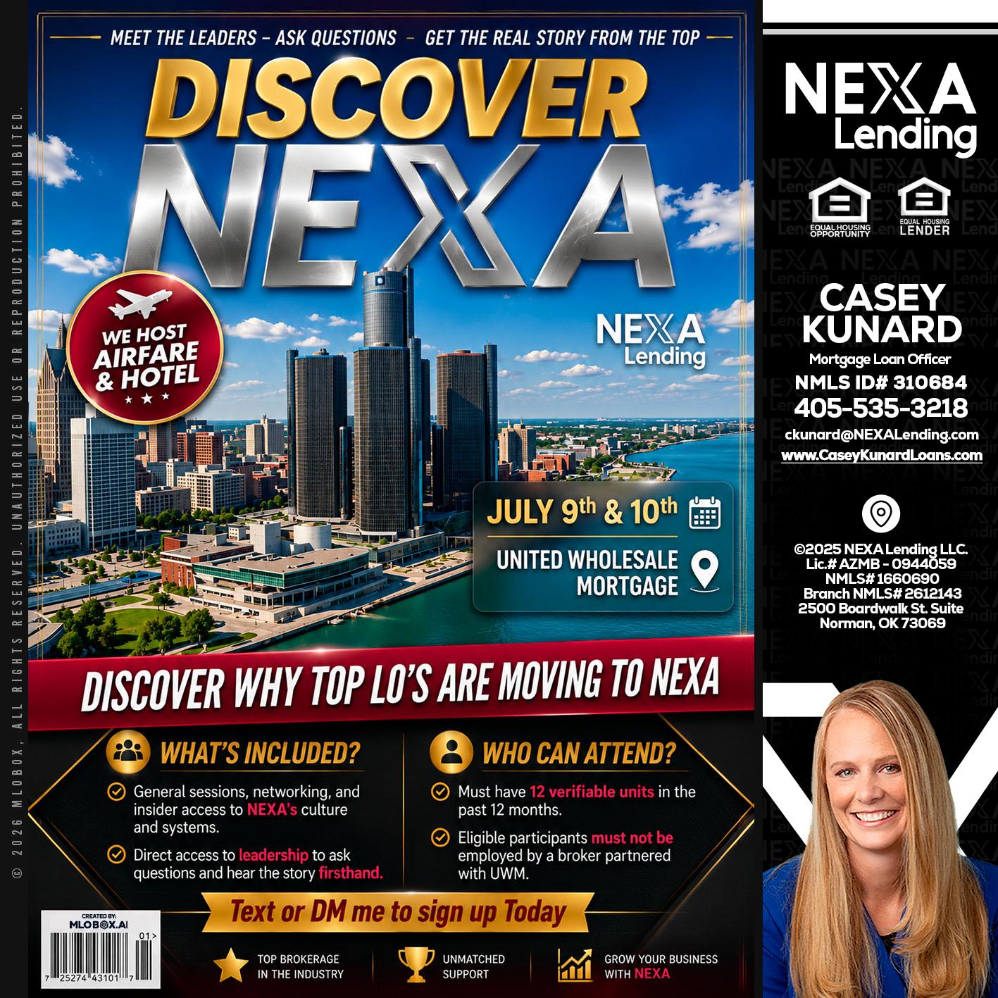 DISCOVER NEXA - Casey Kunard -Mortgage Loan Officer