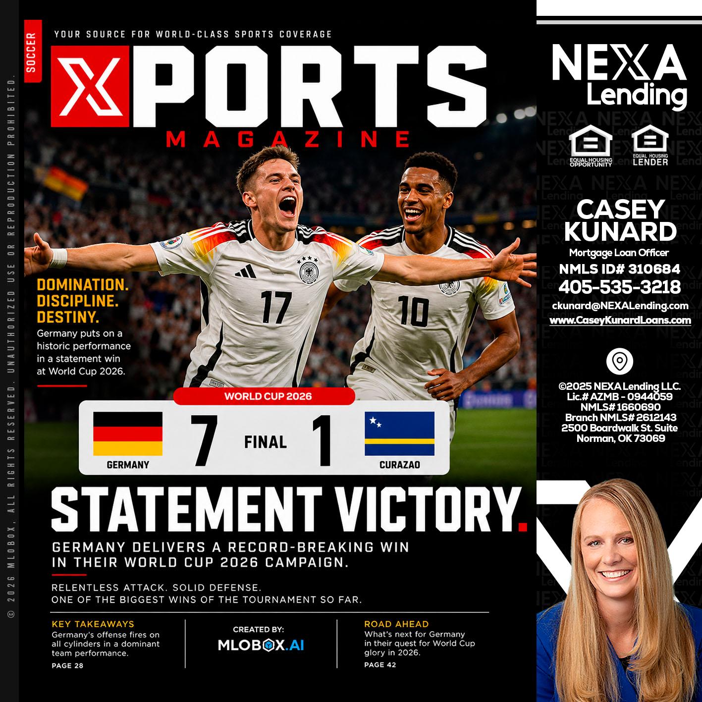 GERMANY VS CURASSAO (7-1) - Casey Kunard -Mortgage Loan Officer