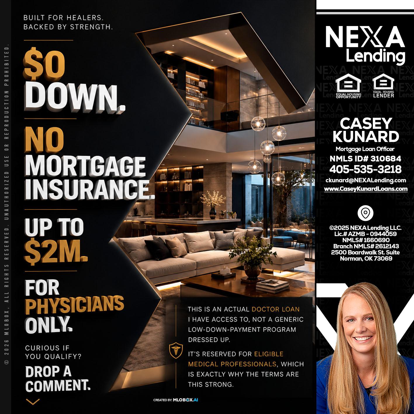 $0 DOWN - Casey Kunard -Mortgage Loan Officer