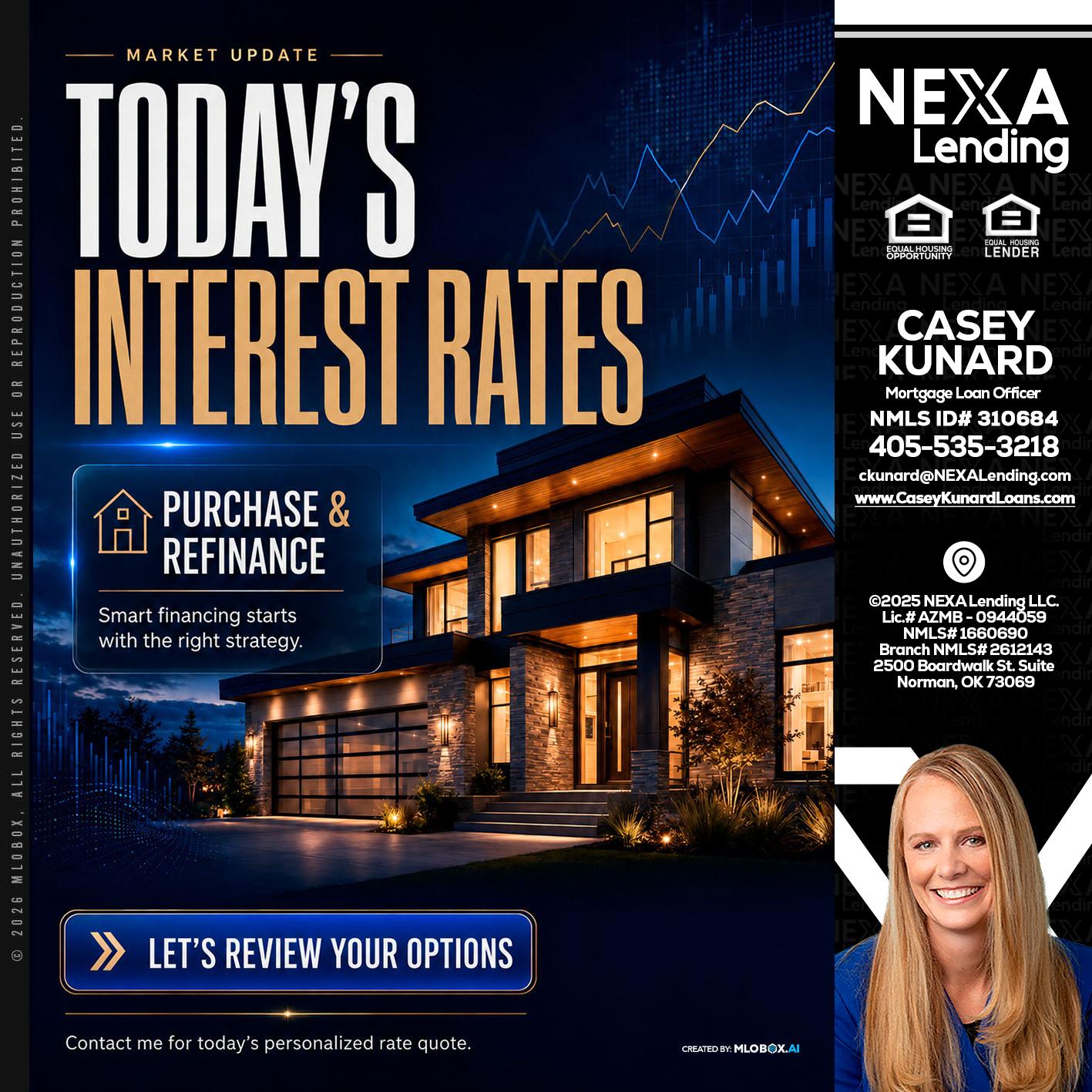 TODAYS RATES - Casey Kunard -Mortgage Loan Officer