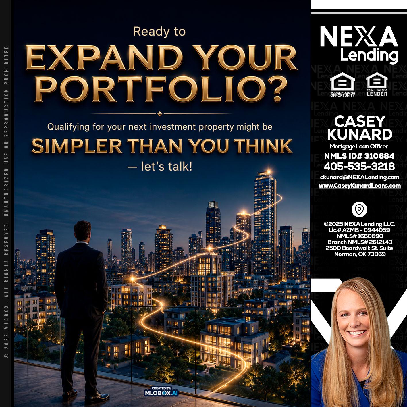 expand you portfolio - Casey Kunard -Mortgage Loan Officer