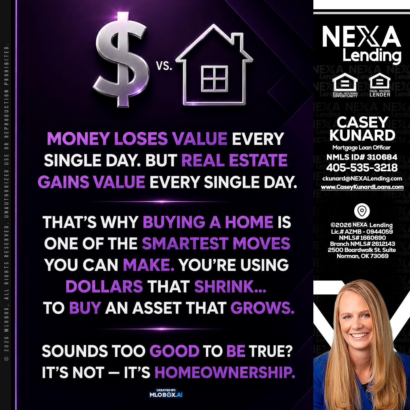 MONEY LOSES - Casey Kunard -Mortgage Loan Officer