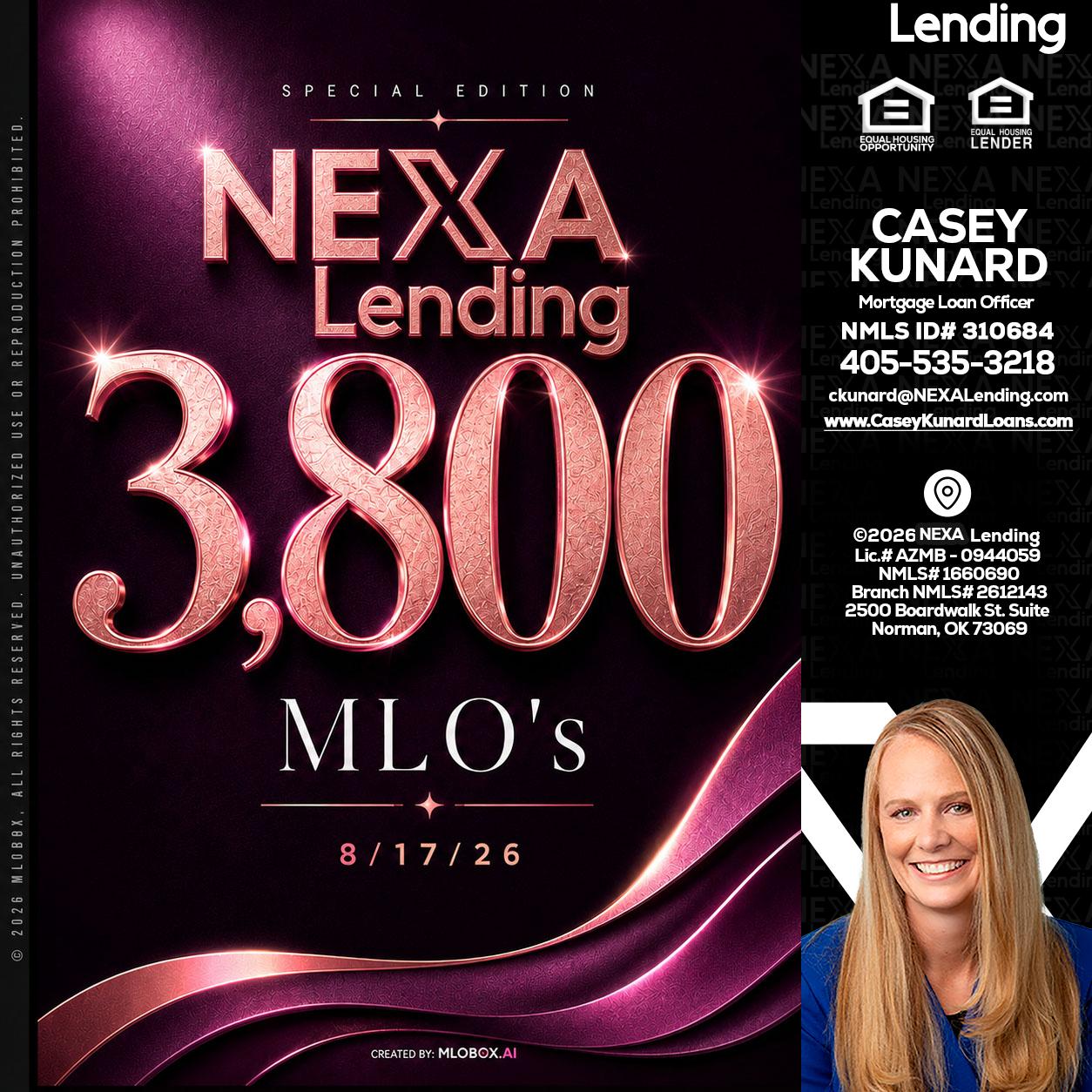 3800 MLOs - Casey Kunard -Mortgage Loan Officer