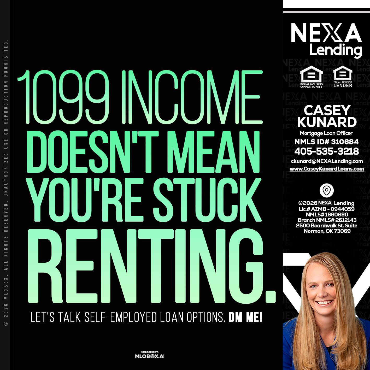 1099 income - Casey Kunard -Mortgage Loan Officer