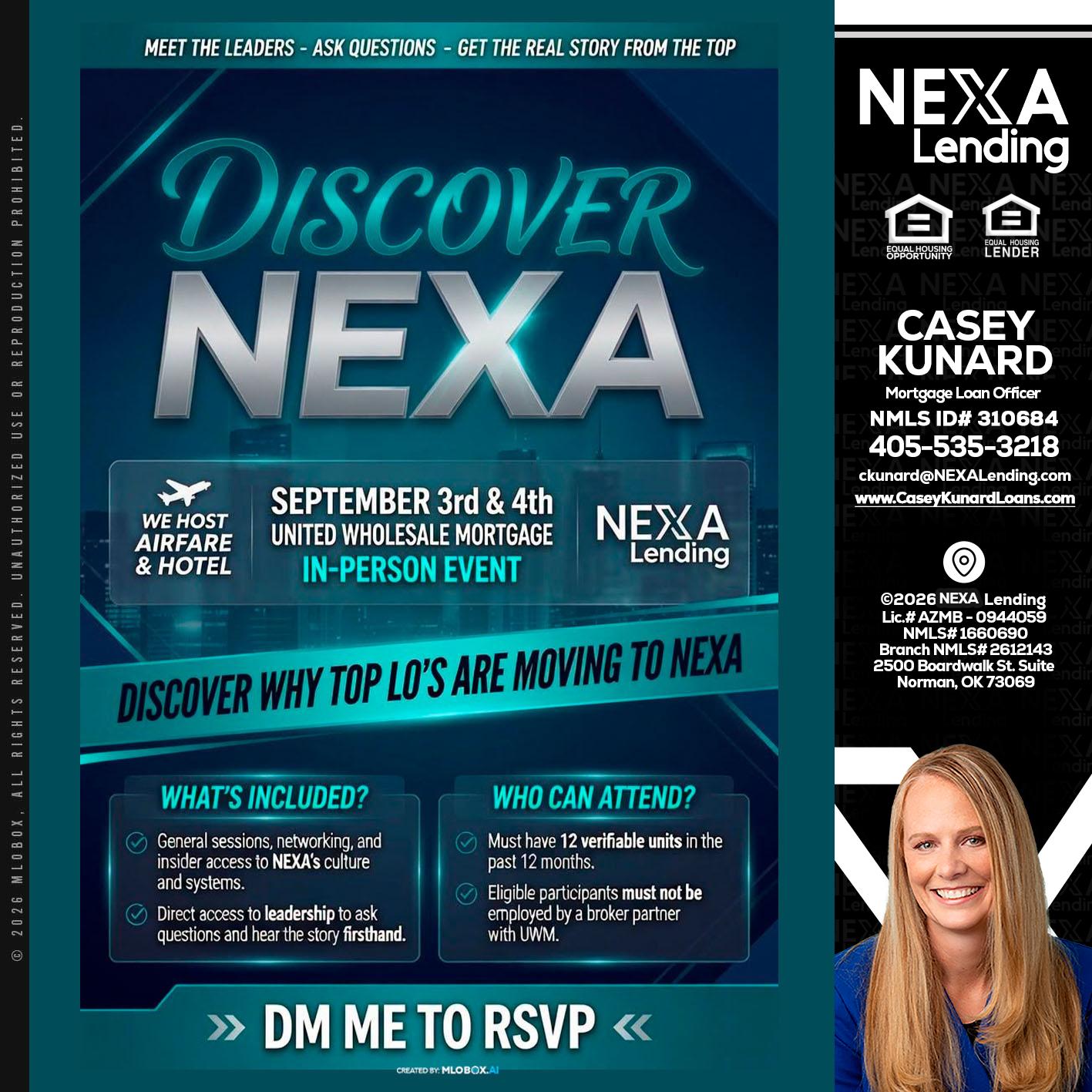 DISCOVER NEXA - Casey Kunard -Mortgage Loan Officer